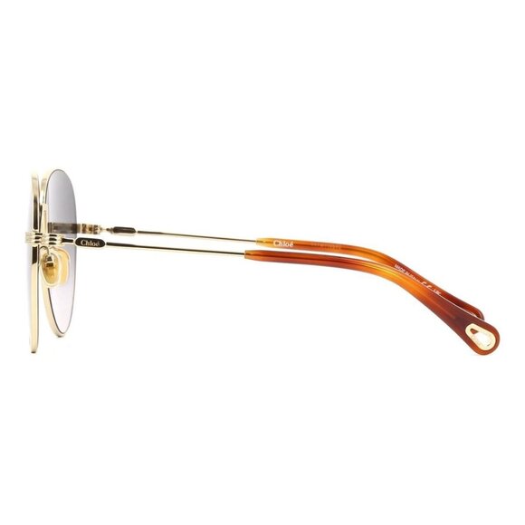 New Authentic CHLOE Gold Aviator CH0177S 001 Sunglasses Women - Picture 3 of 4